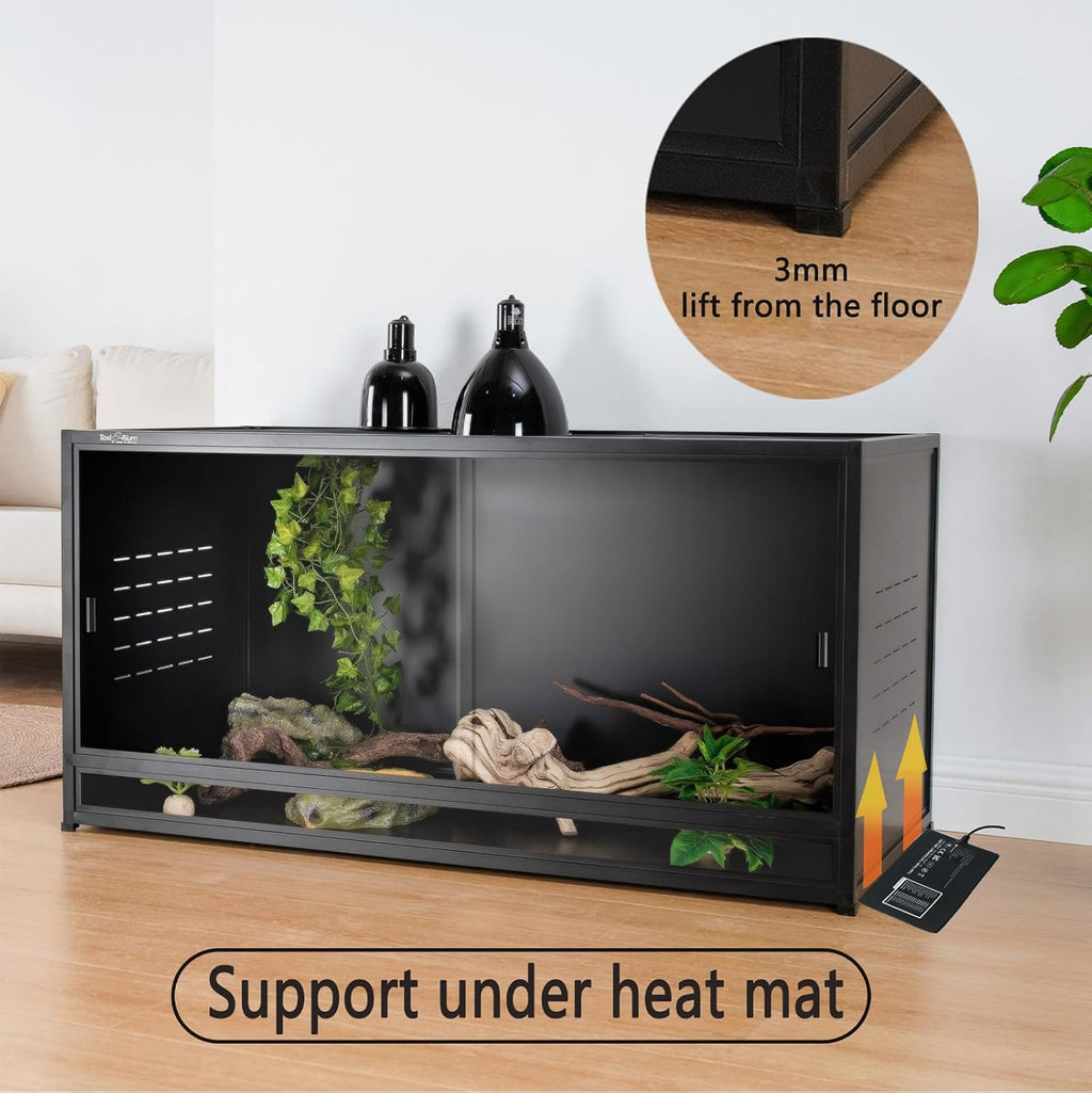 PVC Reptile Enclosure 48"x24"x24" 120 Gallon Large Tank with Sliding Tempered Glass Doors G894