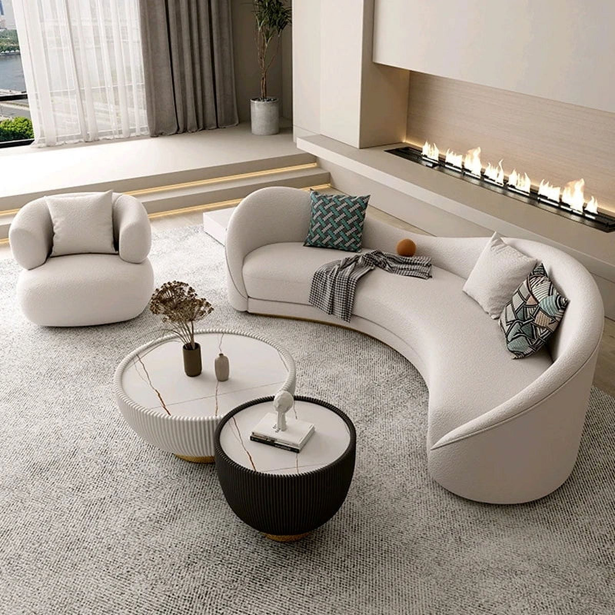 White European Minimalist Arm Sofa D890096