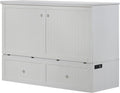 White Queen Murphy Cabinet Chest Bed with Charging Station 6 Inch L177