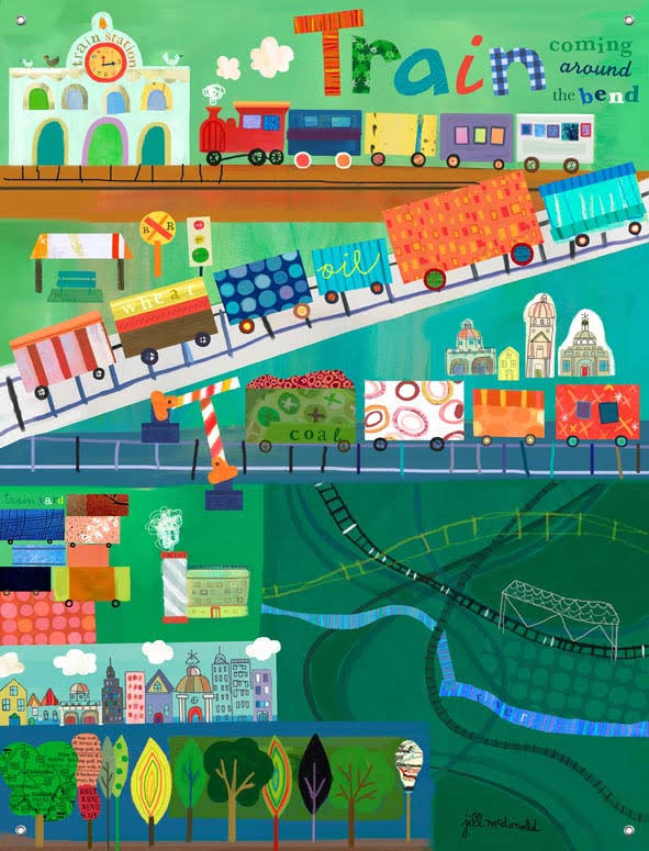 Train Station Canvas Wall Mural 32x42 Q8201