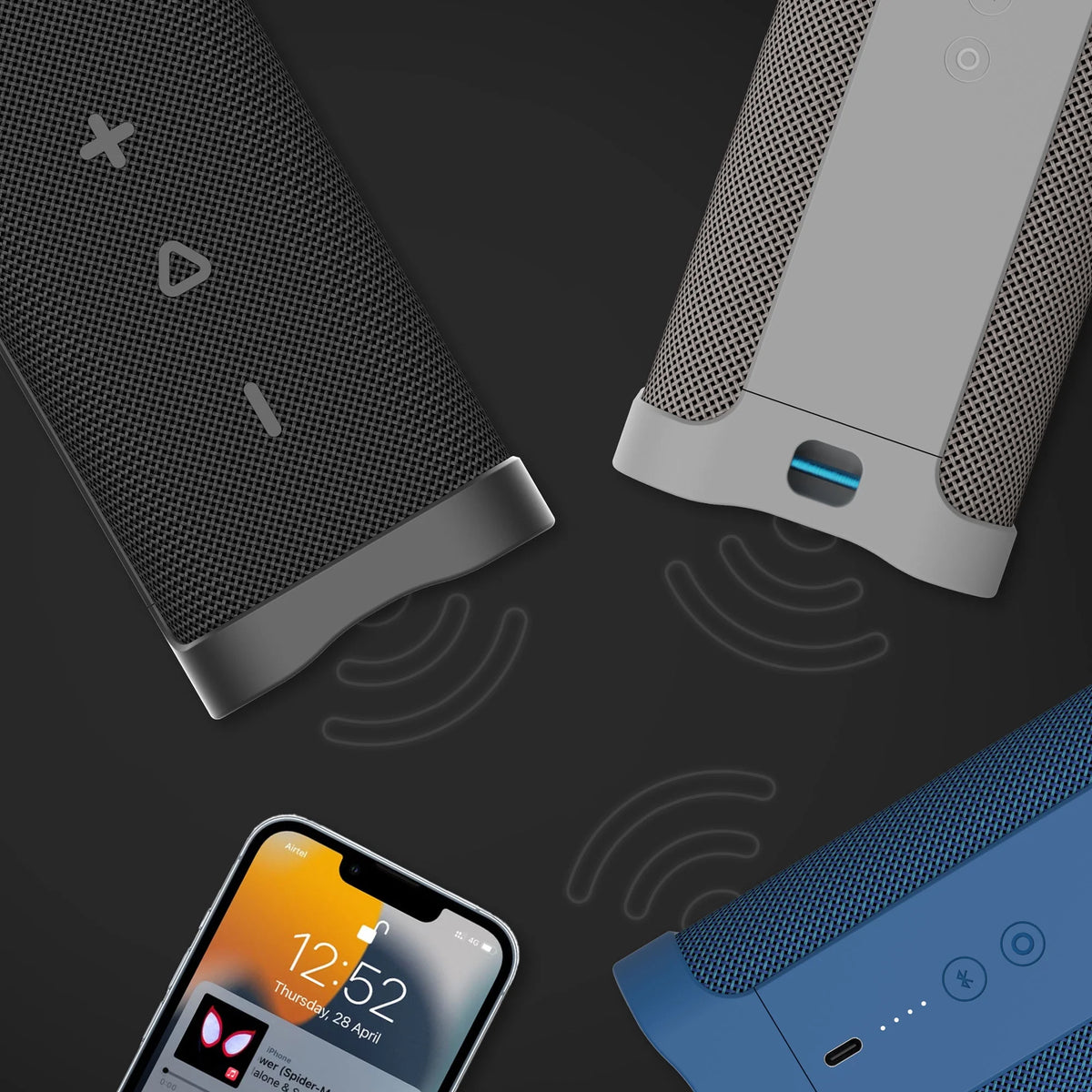 Compact Tough Wireless Speaker, Light Grey G164176