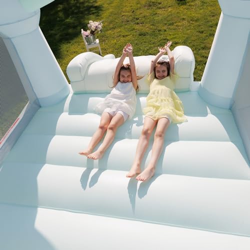 Pastel Bouncy Castle with Slide, 12 ft L x 9 ft W x 7 ft H, UL Blower Included K31504