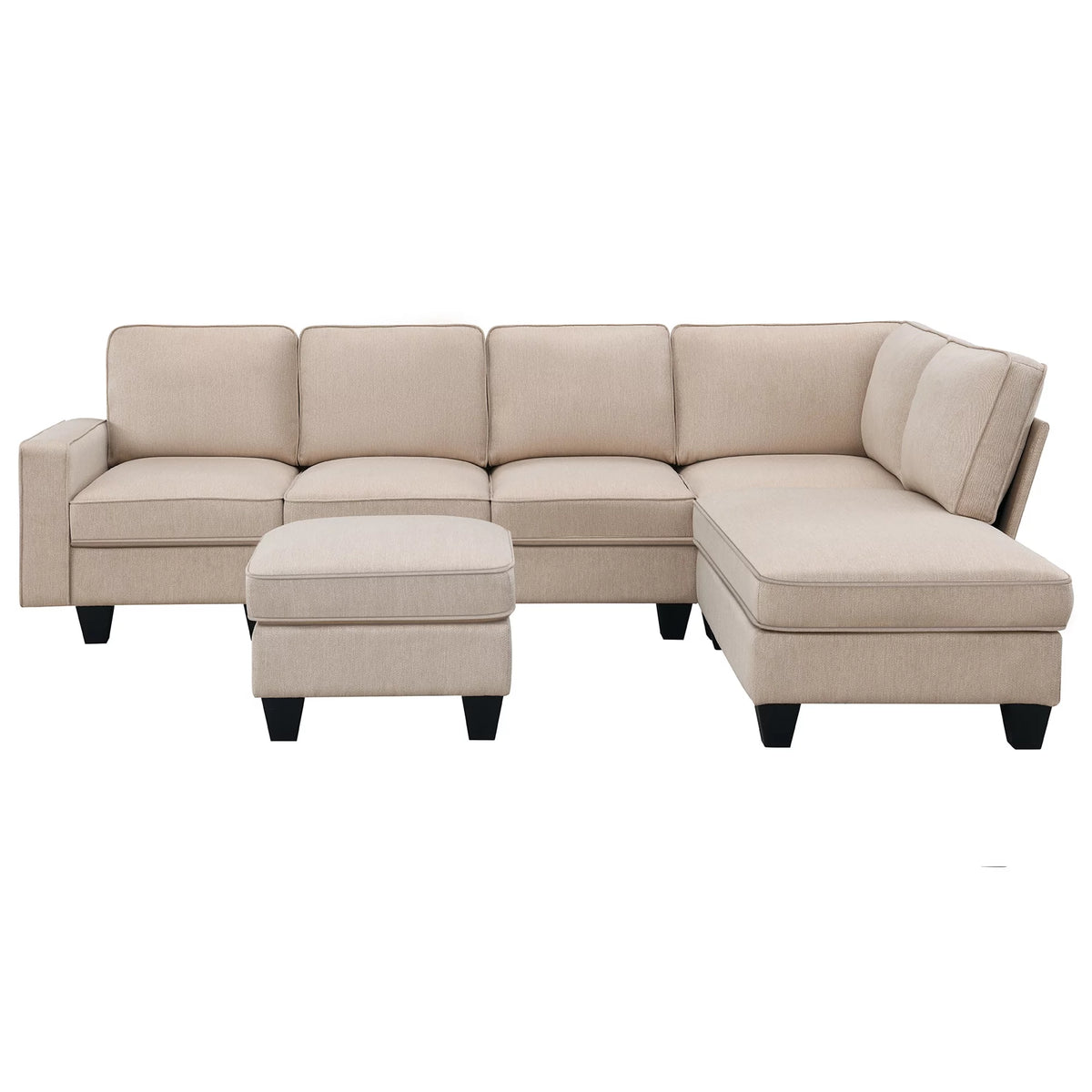 L Shaped Linen Sectional Sofa with Chaise F3266
