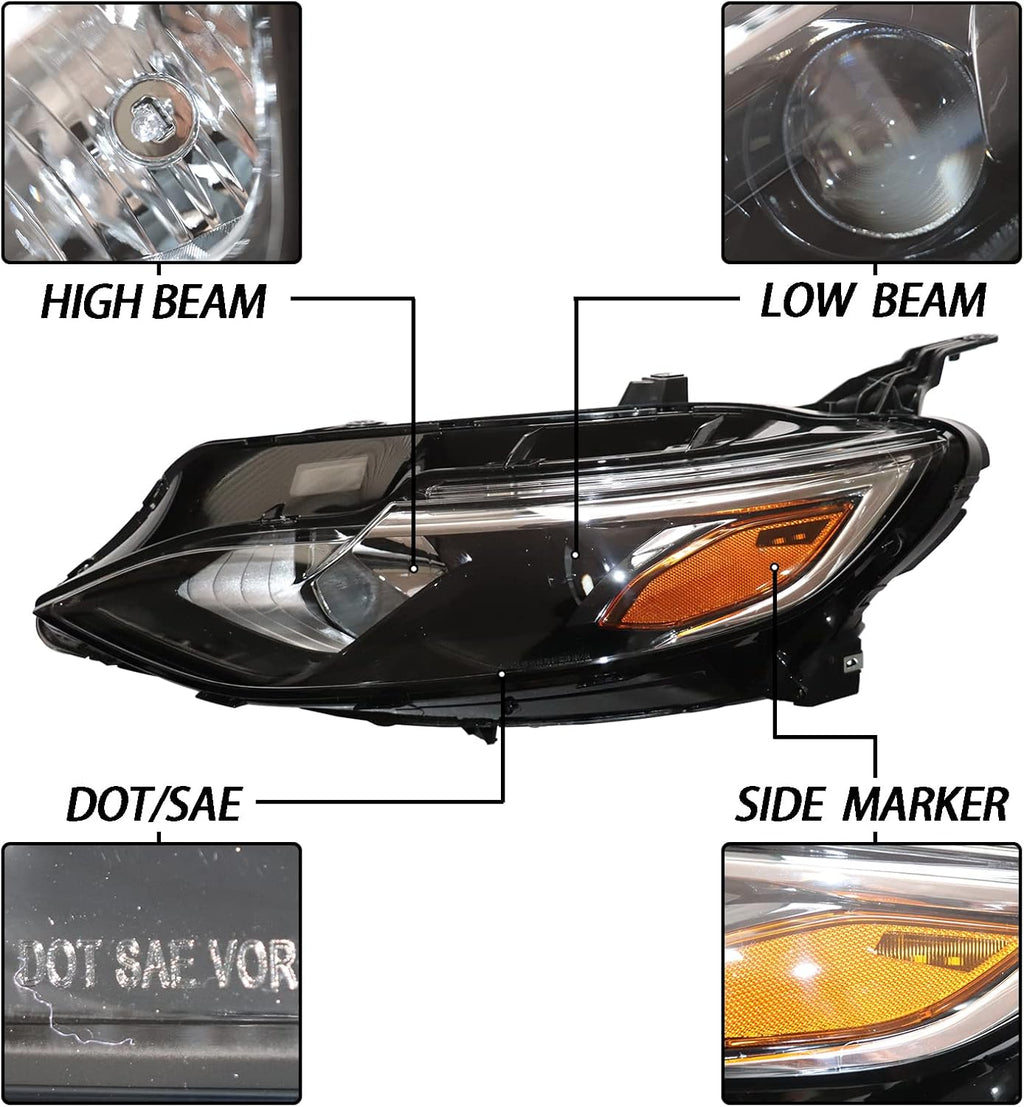 Headlights Assembly Driver Side Plastic Housing Polycarbonate Lens M686475