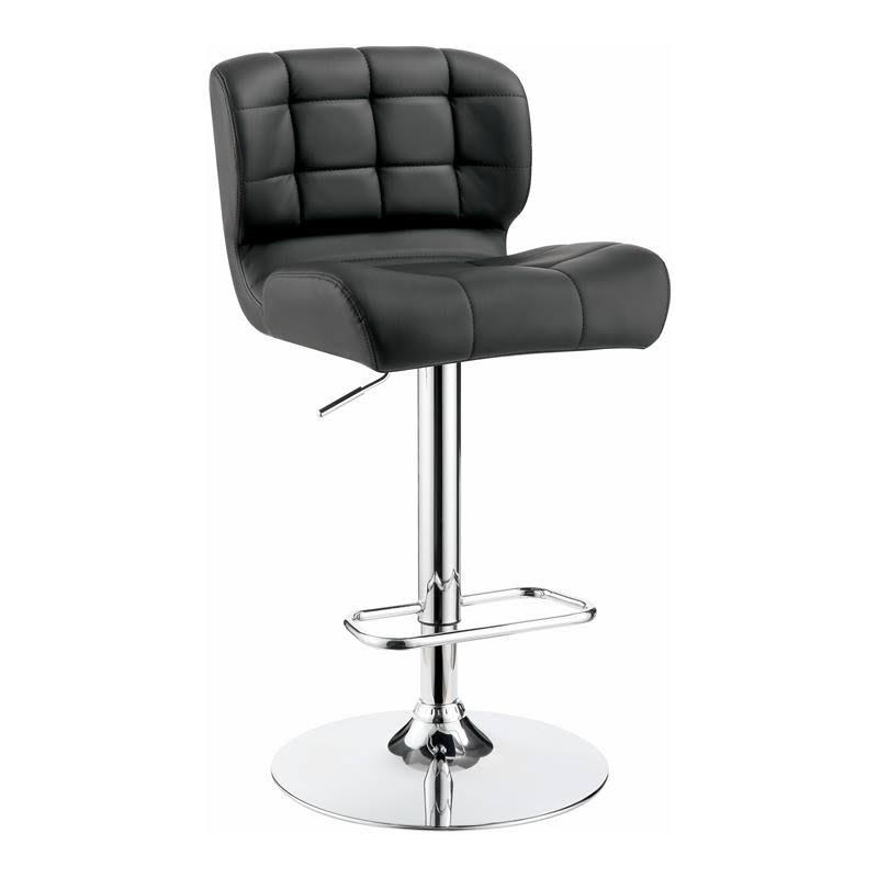 Gray Faux Leather Adjustable Barstool Set of 2 N581656