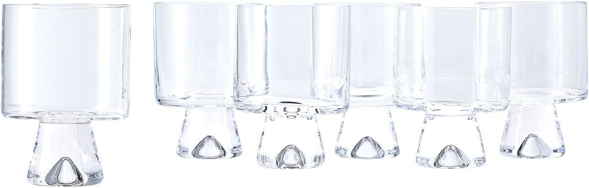 Set of 6 Clear Rock Glasses K459