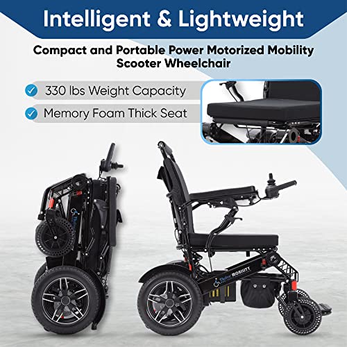Lightweight Fold Electric Wheelchair (Blue, 17 Inches Seat Width) I1612