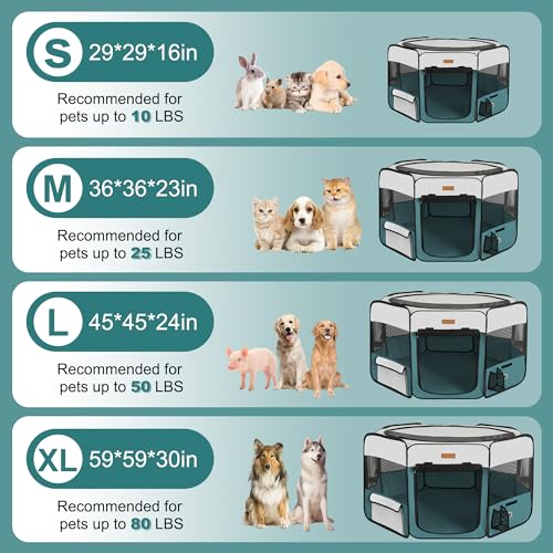 Portable Foldable Pet Playpen with Removable Mesh Shade Cover J1708
