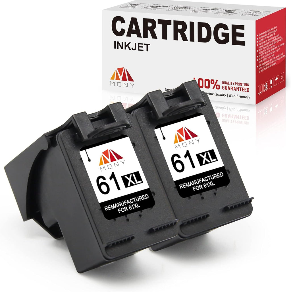 HP 61 61XL 2 Pack Black Remanufactured Ink Cartridges A412