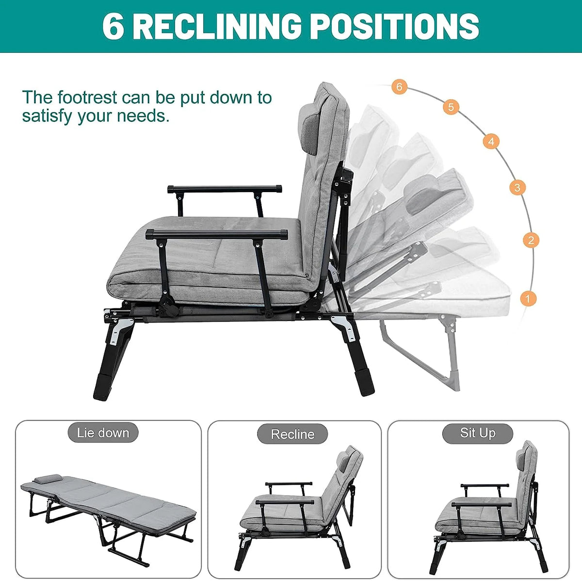3 in 1 Folding Sofa Bed with Mattress & Pillow G82408