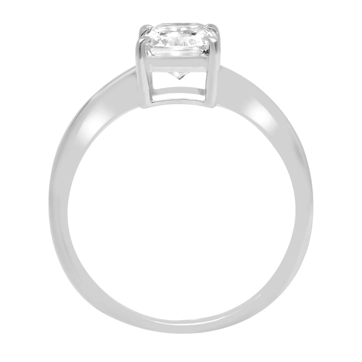 2.5ct Radiant Cut Simulated Alexandrite 18k White Gold Ring Size 3.75 B13294