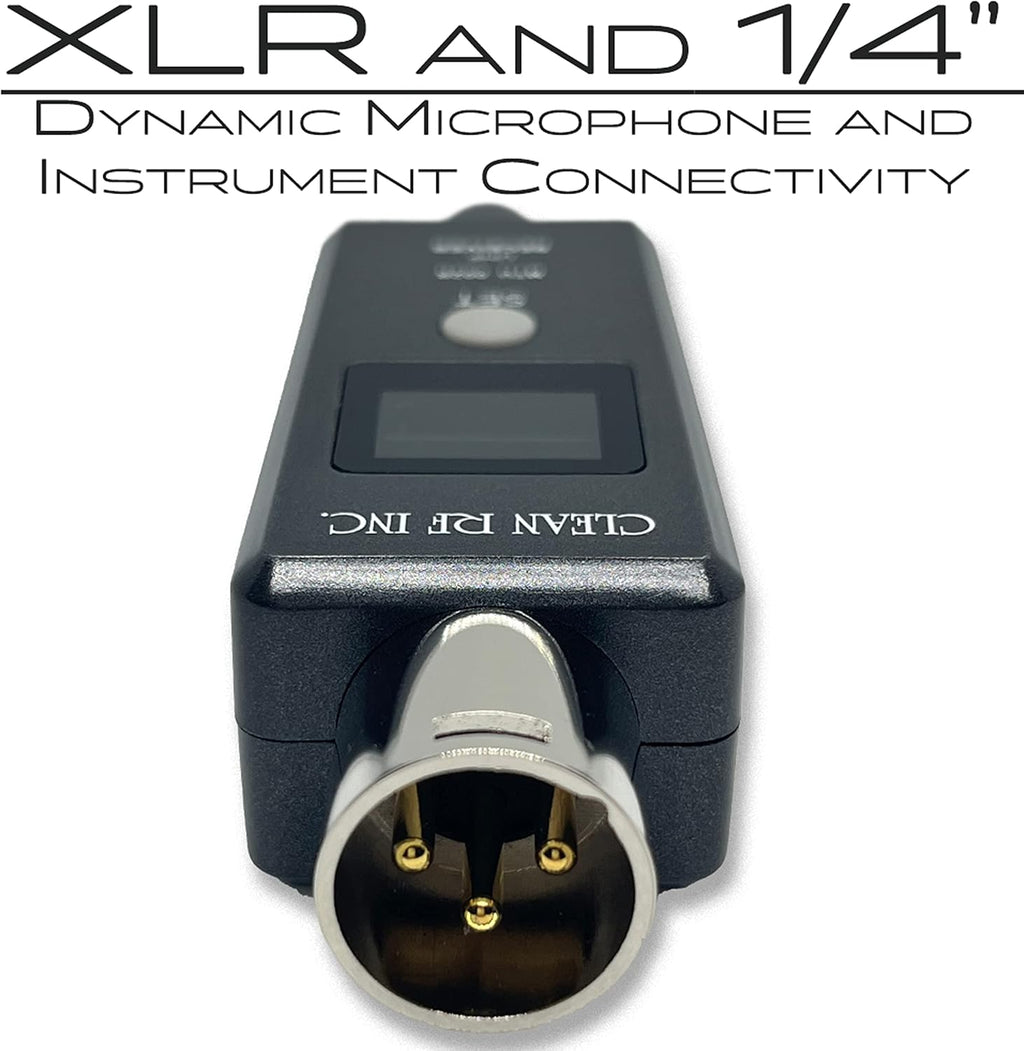 Wireless XLR Adapter System Transmitter and Receiver for Dynamic Microphones E6911