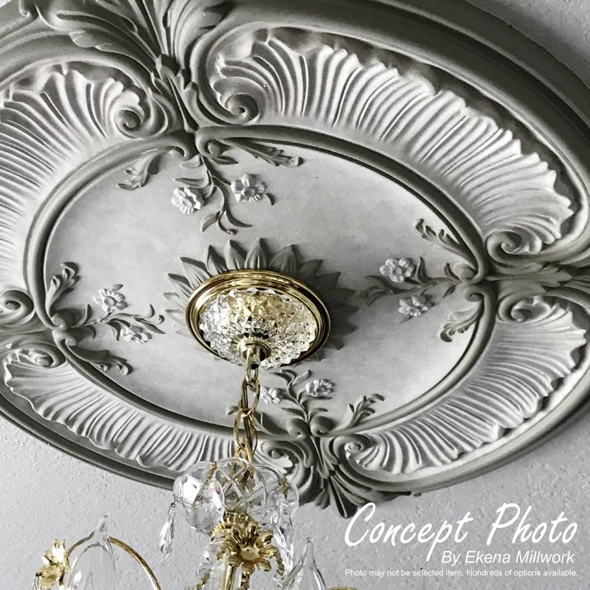18x22OD x 4x22ID x 5/8x22P Hand-Painted Pewter Ceiling Medallion Y329