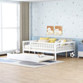 White Full Wood Daybed Frame with Trundle V58900