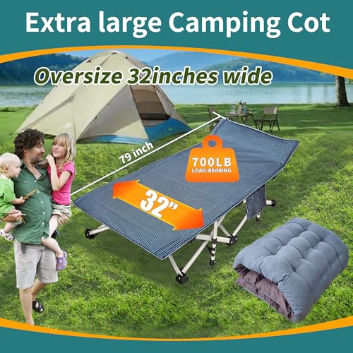 Oversize XXL Camping Cot with Mattress and Carry Bag X880647