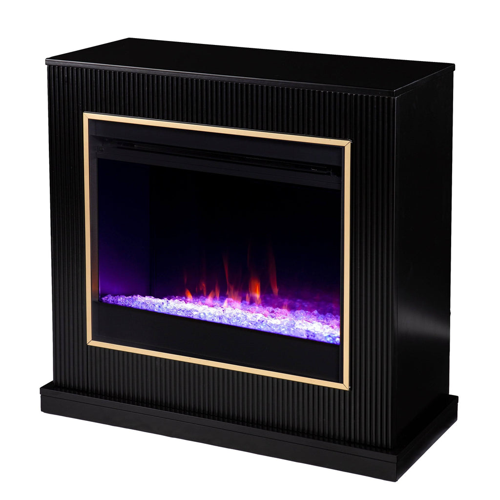 Black Wood Color Changing Fireplace K240