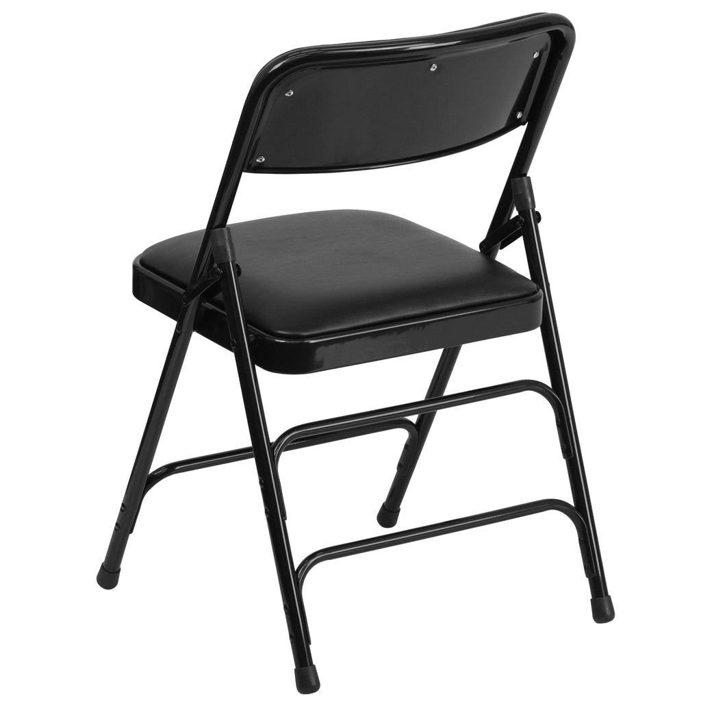 Black Vinyl Metal Folding Chair Q49992