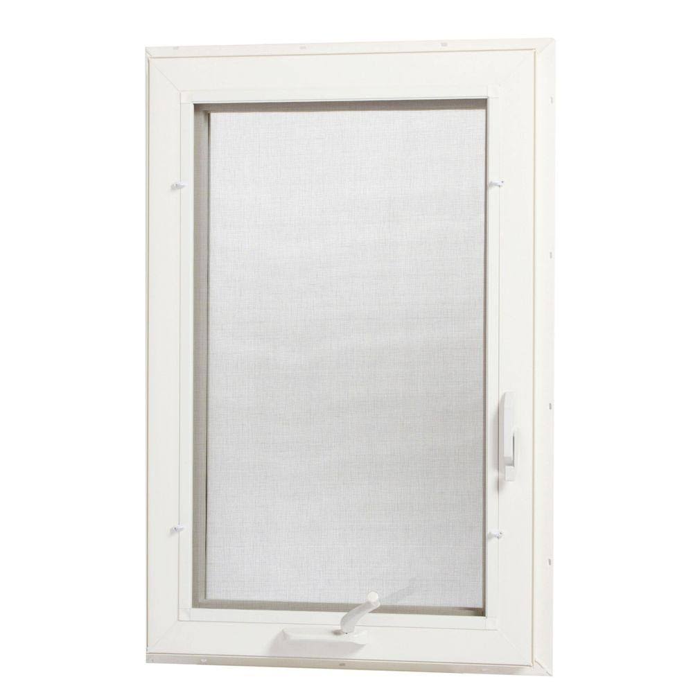 24 in. x 48 in. Left-Hand Vinyl Casement Window with Screen - White K5487