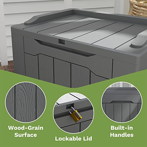70 Gallon Water-Resistant Plastic Storage Bench X601919