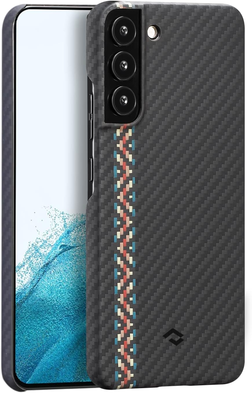 Black/Grey Twill Aramid Fiber Slim Fit Phone Case Pack of 2 Q201455