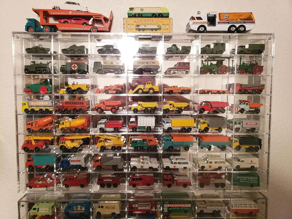 56 Compartment 1/64 Scale Diecast Model Car Display Case with Door W9111