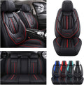 Waterproof PU Leather Car Seat Covers for Front and Rear Seats, Black G8457