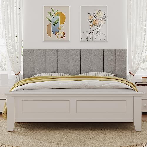 Gray 3D Soundproof Wall Panels Full Size Headboard (6 Panels, 10" x 24") H340451