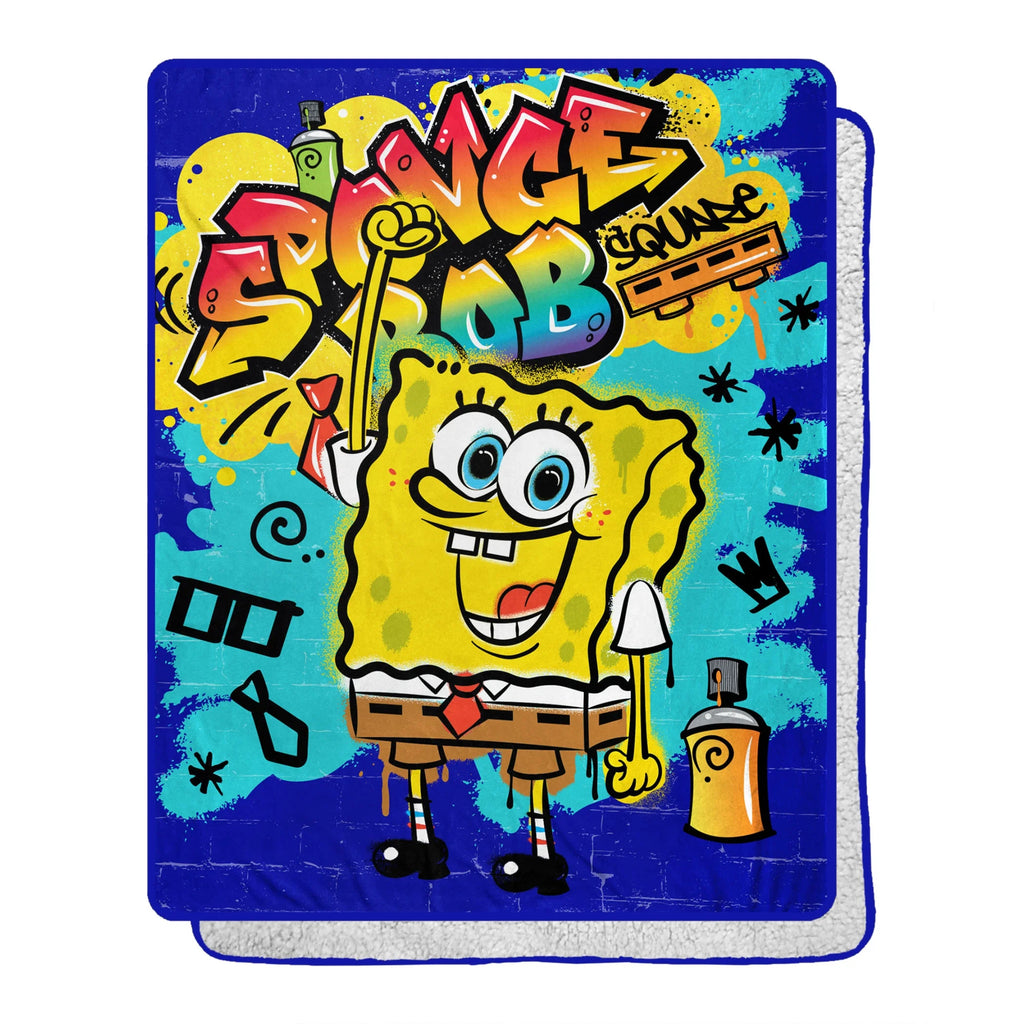 Spongebob Graffiti Silk Touch Sherpa Blanket R4049