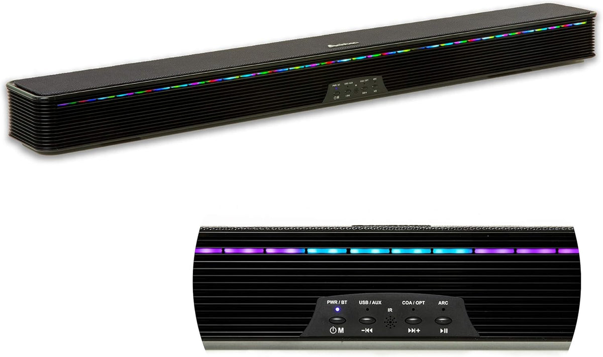 Soundbar Speaker with RGB LED Light Bar Bluetooth AUX Optical and HDMI Connection L788624