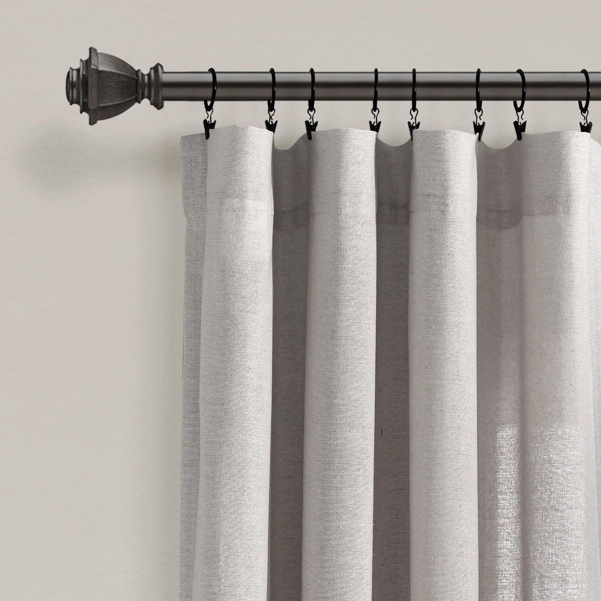 Gray Linen Window Curtain V720