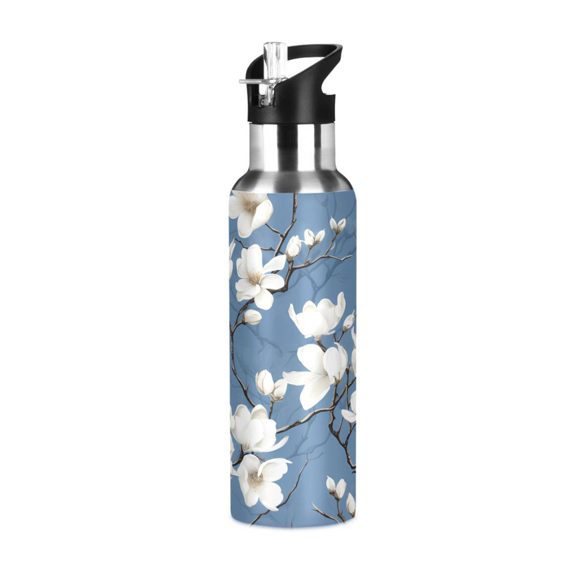 Blue Stainless Steel Insulated Water Bottle with Straw Lid K245535