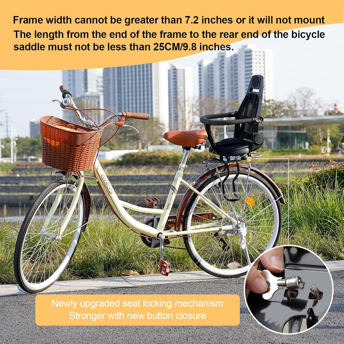 Rear Child Bike Seat with Adjustable Backrest X4431