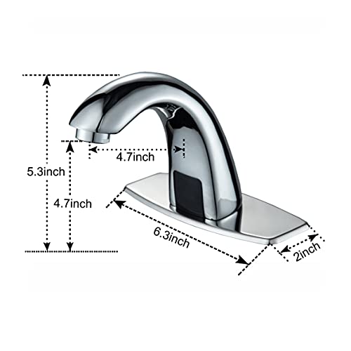 Commercial Automatic Sensor Touchless Bathroom Sink Faucet with Mixer Valve Control Box and Deck Plate N9241