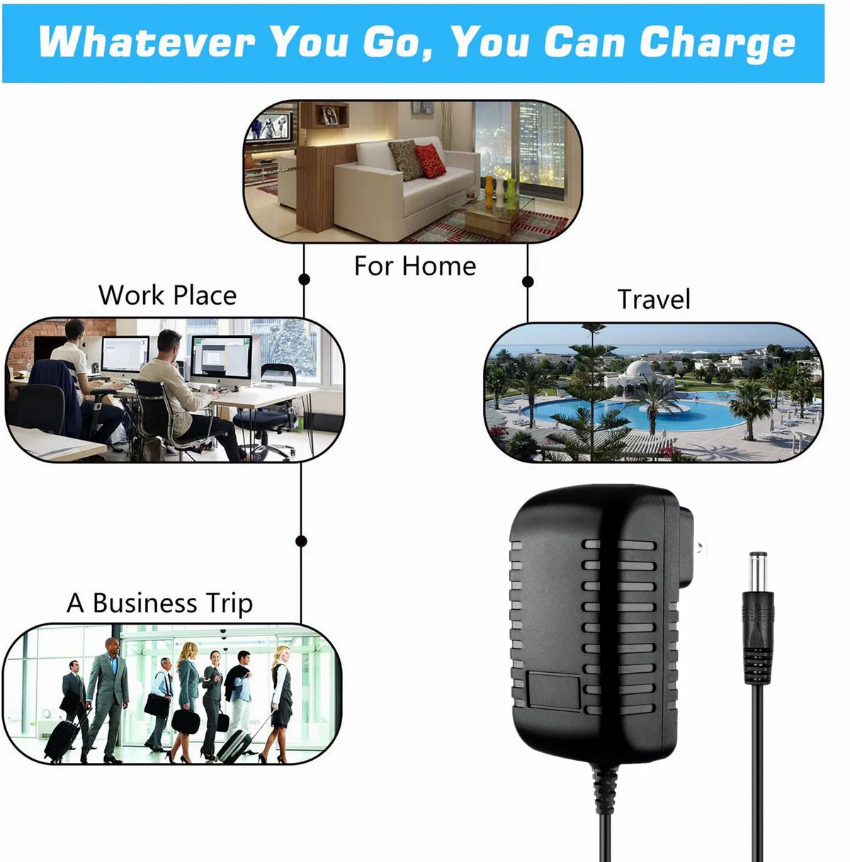 Compatible AC/DC Adapter Power Supply Cord Cable Wall Charger A133