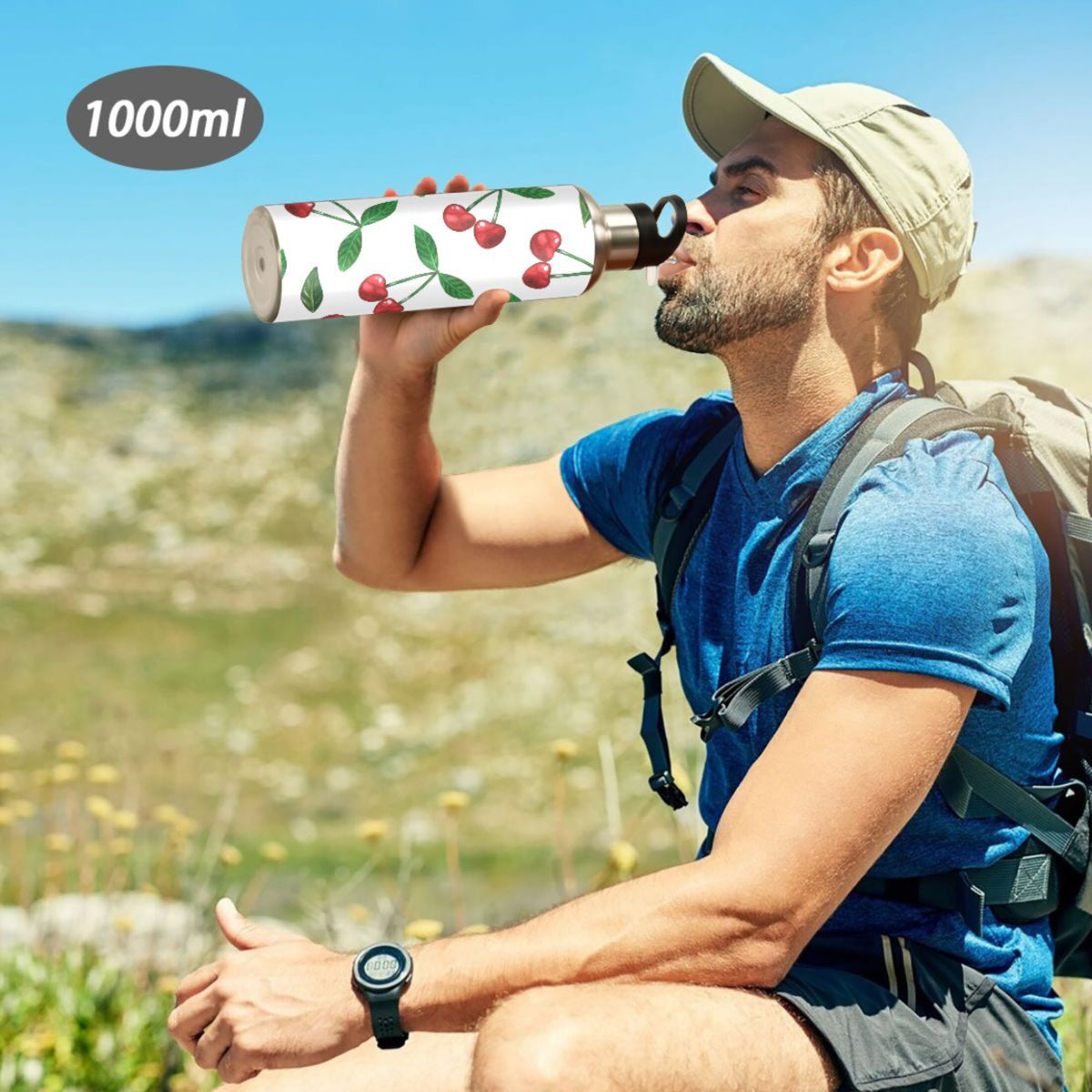 Stainless Steel Insulated Thermos Vacuum Flask Water Bottle with Straw Lid U772
