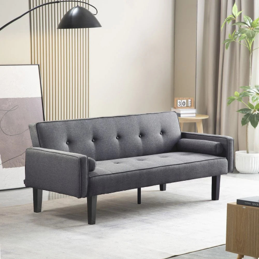 Convertible Futon Sofa Bed with Armrests J57010