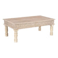 Carved Solid Wood Coffee Table in White U823931