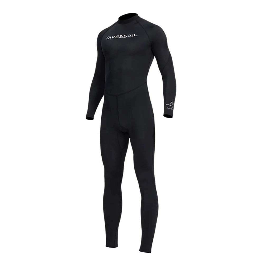 Men One Piece Swimsuit with Back Zipper Quick Dry Long Sleeve Surf Suit E289