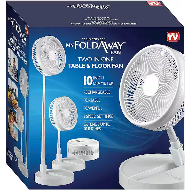 2-in-1 Adjustable-Height 40 in. Portable Rechargeable 3-Modes Pedestal Fan U5951