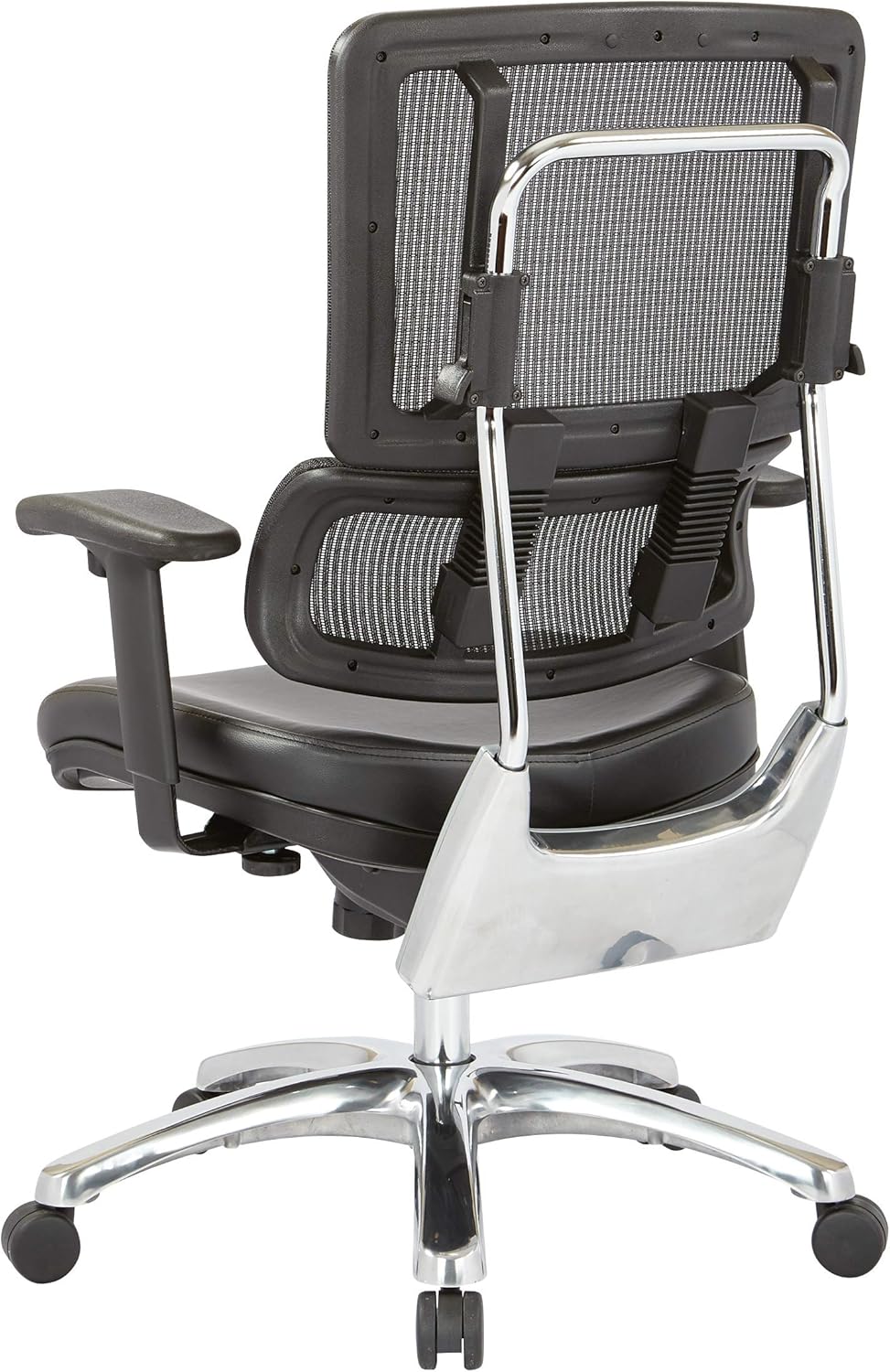 Black Mesh Back Managers Chair with Polished Aluminum Base E23702