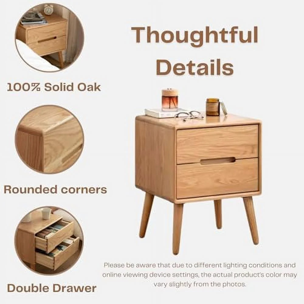 Solid Oak Wood Nightstand L137894