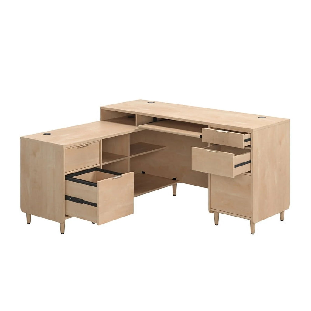 Contemporary L-Shaped Engineered Wood Desk Y457