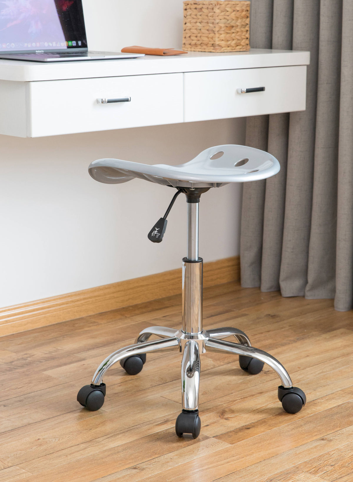 Gray Tractor Seat Swivel Chair with Adjustable Height and Casters C975