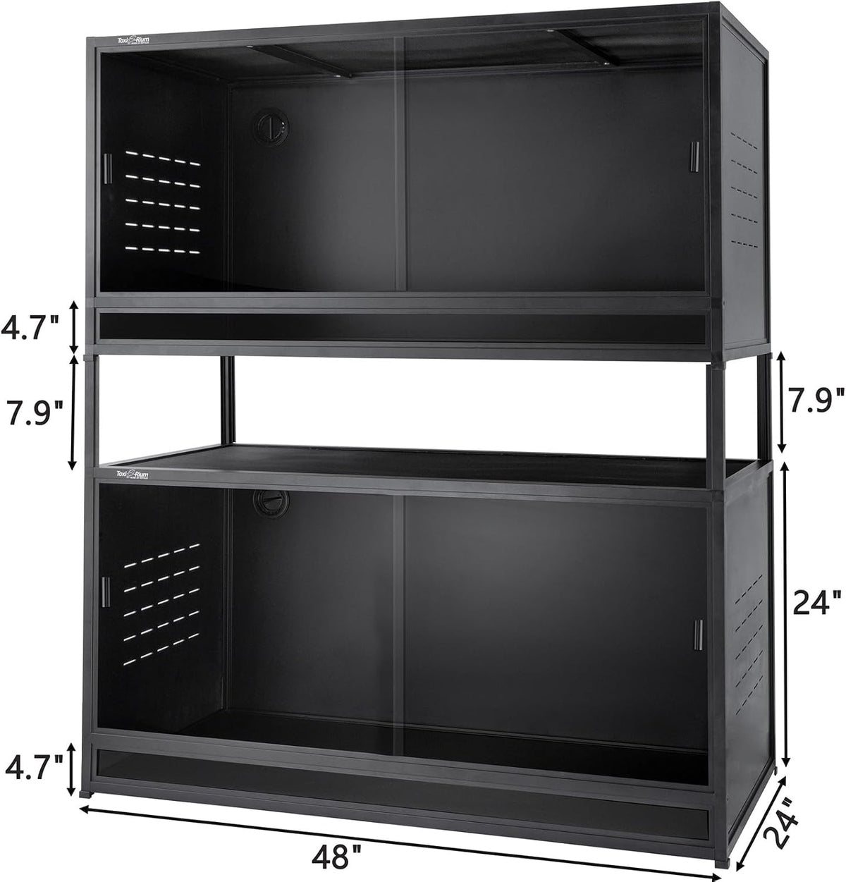 PVC Reptile Enclosure 48"x24"x24" 120 Gallon Large Tank with Sliding Tempered Glass Doors G894