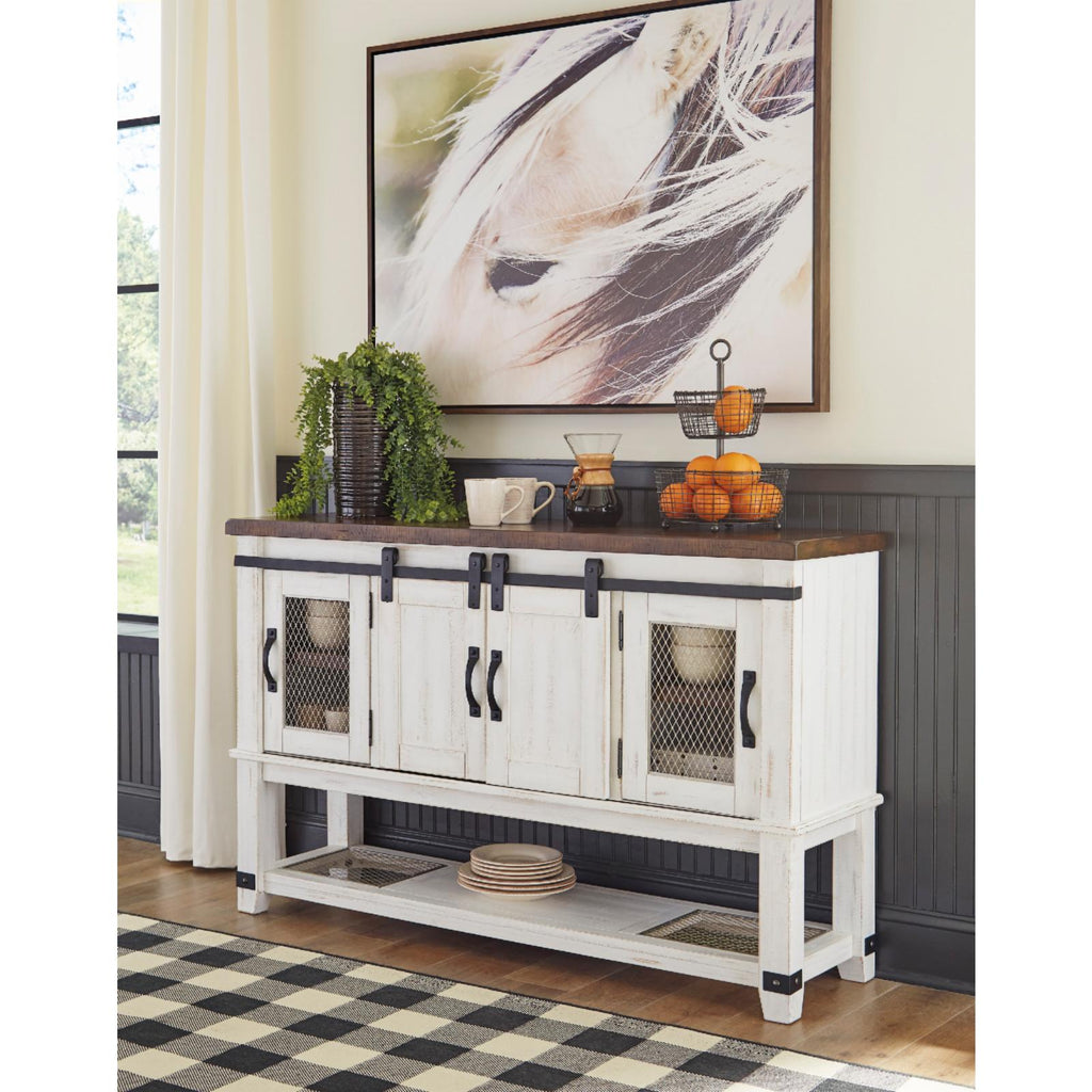 4 Door Server in White and Brown J487