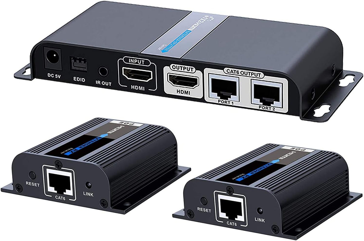 HDMI Extender 1080P 1x2 Splitter Over CAT6 Cable 40m with IR Remote Control I75734