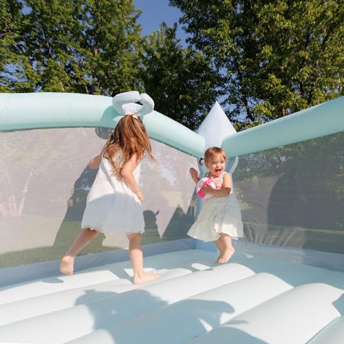 Pastel Bouncy Castle with Slide, 12 ft L x 9 ft W x 7 ft H, UL Blower Included K31504