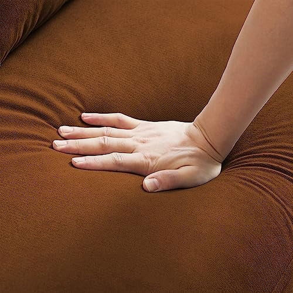 48" Linen Loveseat Sofa with 2 Throw Pillows and Wooden Legs Q99778