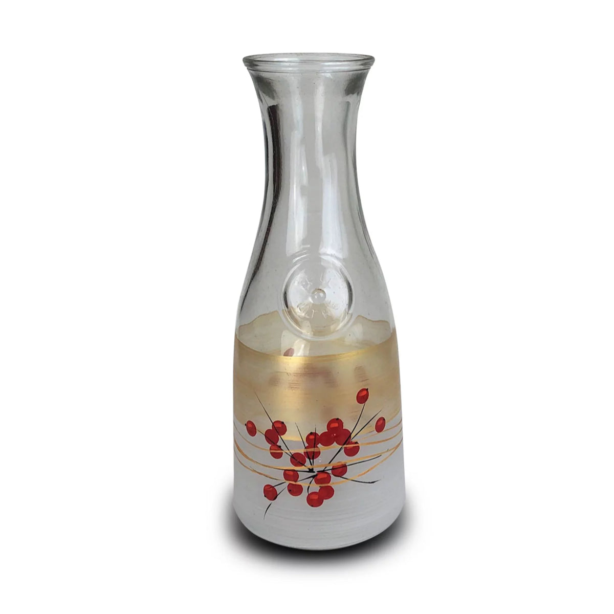 Hand Painted Frosted Glass Serving Carafe 34 oz O1092