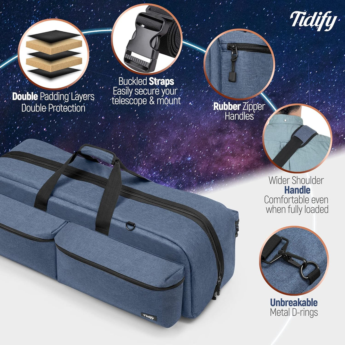 Large 35" Padded Telescope Bag with Internal Padded Pockets S1399